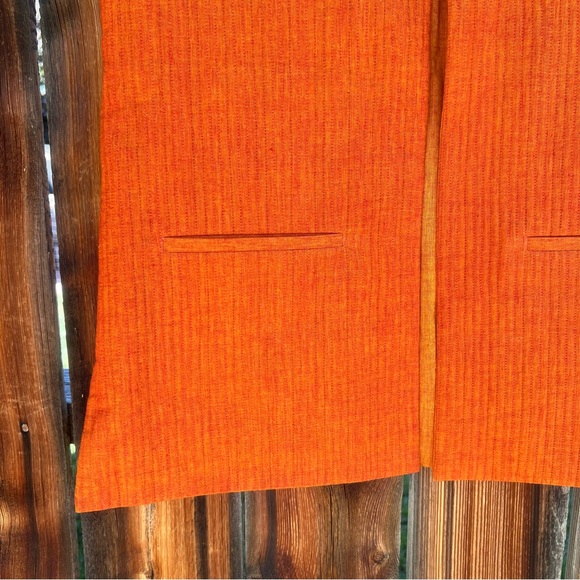 Curiosity orange oversized reversible mid-length vest, size M - Picture 3 of 8